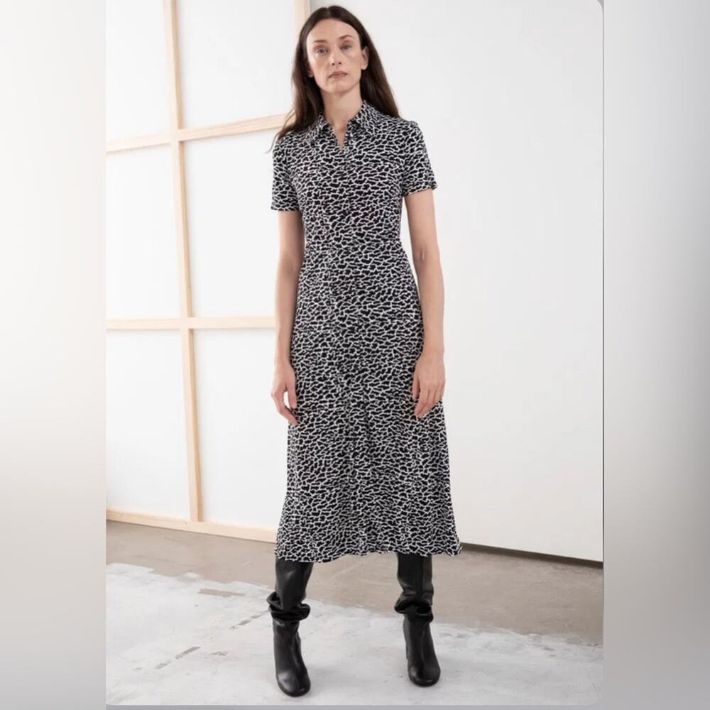 CLEARANCE & Other Stories Printed Button Down Midi Dress Size 0